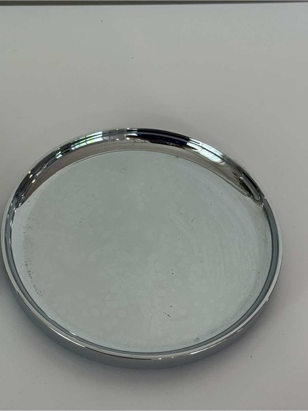 Umbra Set Of 2 Round Mirrored Candle Tray Holder Polished Silver 5” - Picture 3 of 7